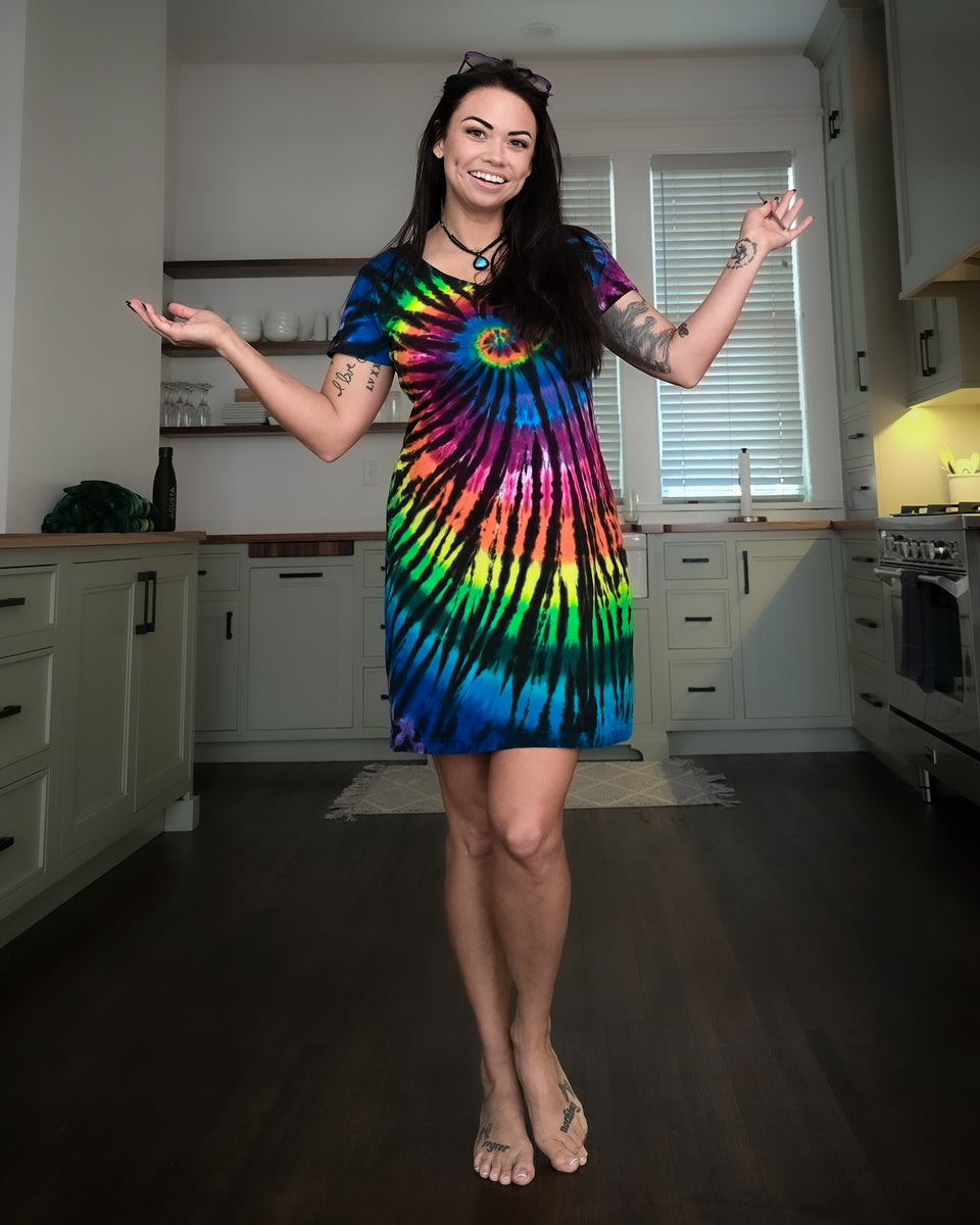 rainbow t shirt dress Happy Rainbow T-shirt Dress  a rainbow in your cloud