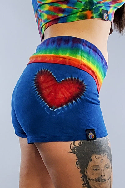 XL Rainbow Hearts Yoga Shorts