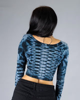 Ghost Face Long Sleeve Crop