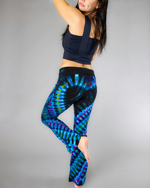 Black tie dye yoga leggings - – peace-lover
