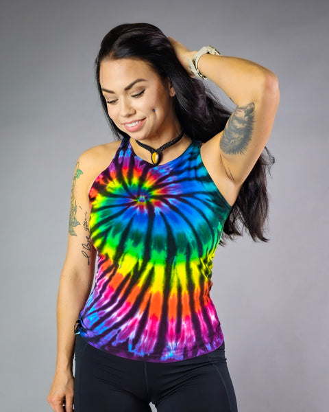 Midnight Rainbow Full Length Fitted Tank Top