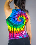 Fitted Tank Top in Midnight Rainbow Swirl
