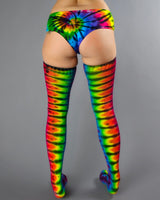 Midnight Rainbow Thigh High Socks