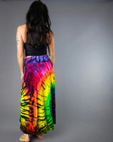 Midnight Rainbow Swirl Jersey Knit Maxi Skirt