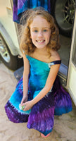 Electric Chill Cotton Asymmetric Kids Dress