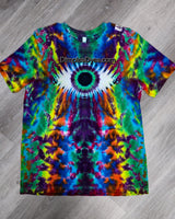 Large Eyeball Rainbow Adult Short Sleeve Purple and Green