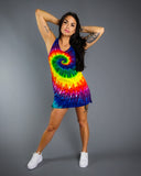 Rainbow Swirl Tank Dress Cover Up Tunic