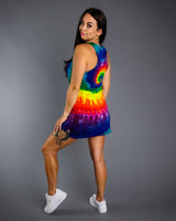 Rainbow Swirl Tank Dress Cover Up Tunic