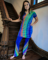 Rainbow DNA V-Neck T-Shirt Dress Coverup Tunic