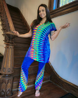 Rainbow DNA V-Neck T-Shirt Dress Coverup Tunic