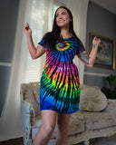 Midnight Rainbow V-Neck T-Shirt Dress