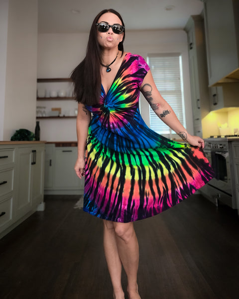 black dress with rainbow Black Dress With Rainbow Sequins Rainbow Sequin Disco Dress Multi