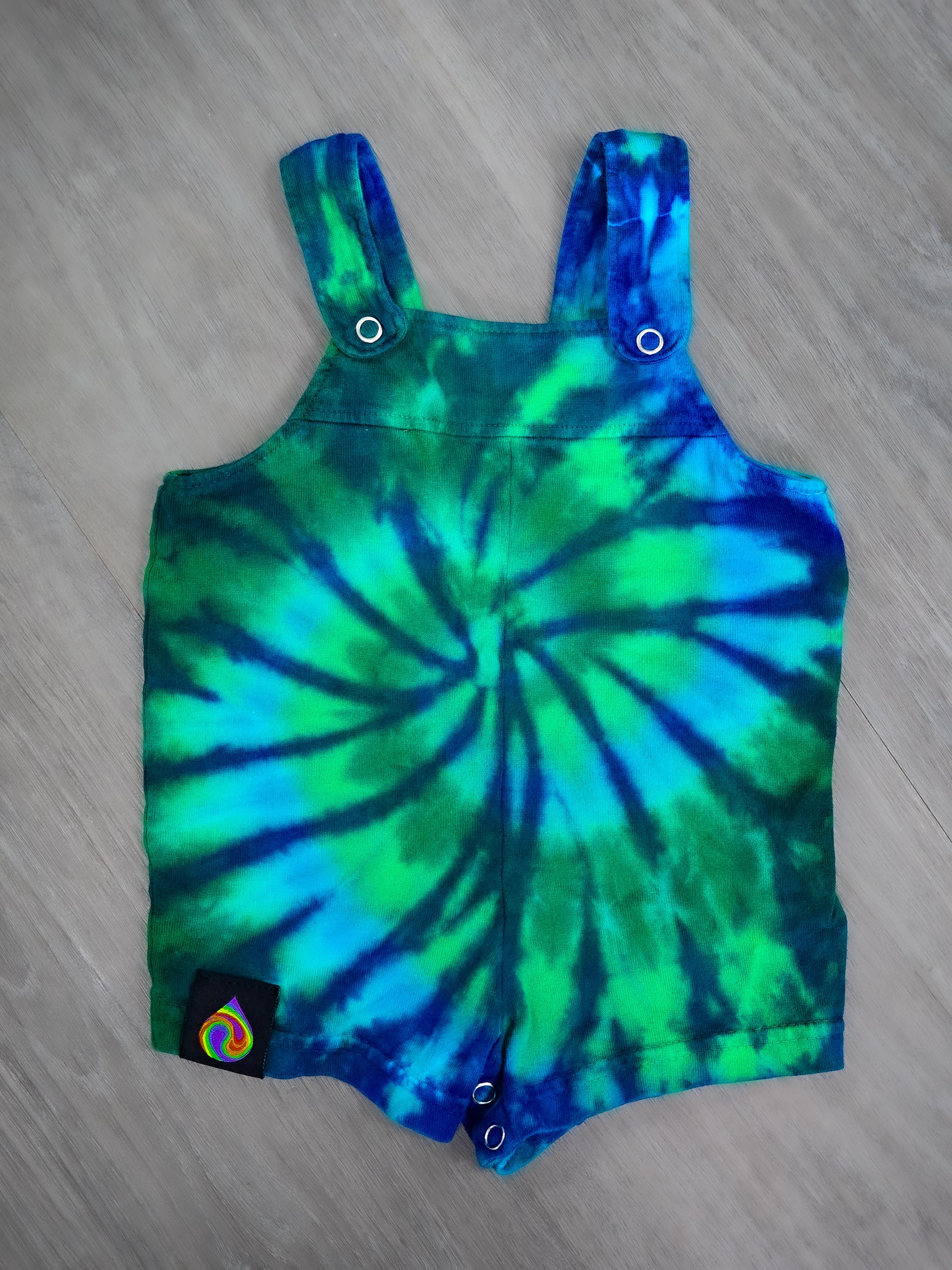 NWT Rylee + Cru Tie Dye Sleeveless Short Romper Aqua Green Baby Boy outlets Sz 3-6 M