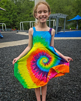 Rainbow Cotton Asymmetric Kids Dress