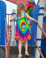 Rainbow Cotton Asymmetric Kids Dress