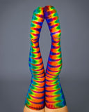 Rainbow with Fuchsia Thigh High Socks