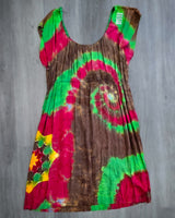 Clearance! XL Earth Mandala Elastic Rayon dress