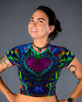 S or M Rainbow Love Short Sleeve Babydoll Crop Top (Copy)