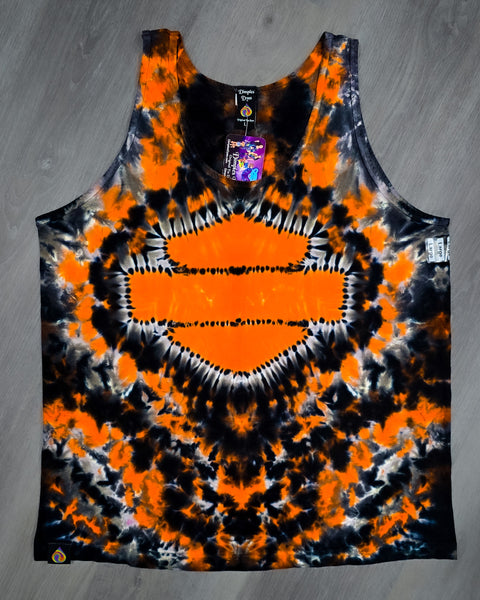 Large Orange Bar and Shield Adult Tank