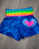 Pink Rainbow Love Yoga Shorts