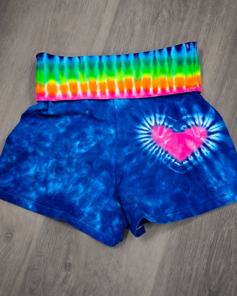 Pink Rainbow Love Yoga Shorts