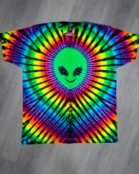 Midnight Rainbow We Come In Peace Adult Short Sleeve