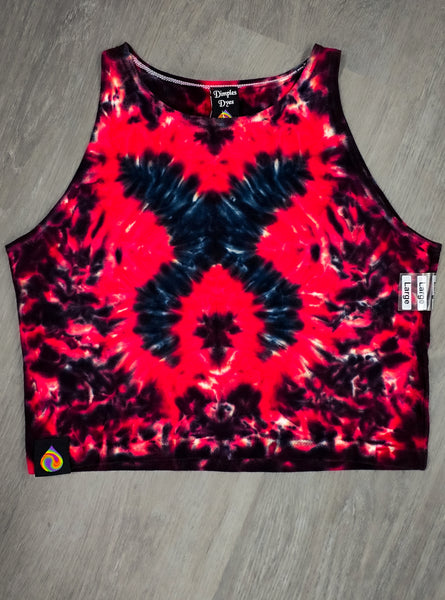 L or 2XL Black and Red eXcision "X" Mock Crop