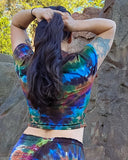 Earth Rainbow EYE Short Sleeve Babydoll Crop Top