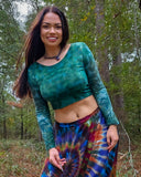 Winter Forest Long Sleeve Crop Top