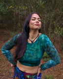 Winter Forest Long Sleeve Crop Top