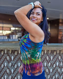 Earth Rainbow Swirl Fitted Tank Top