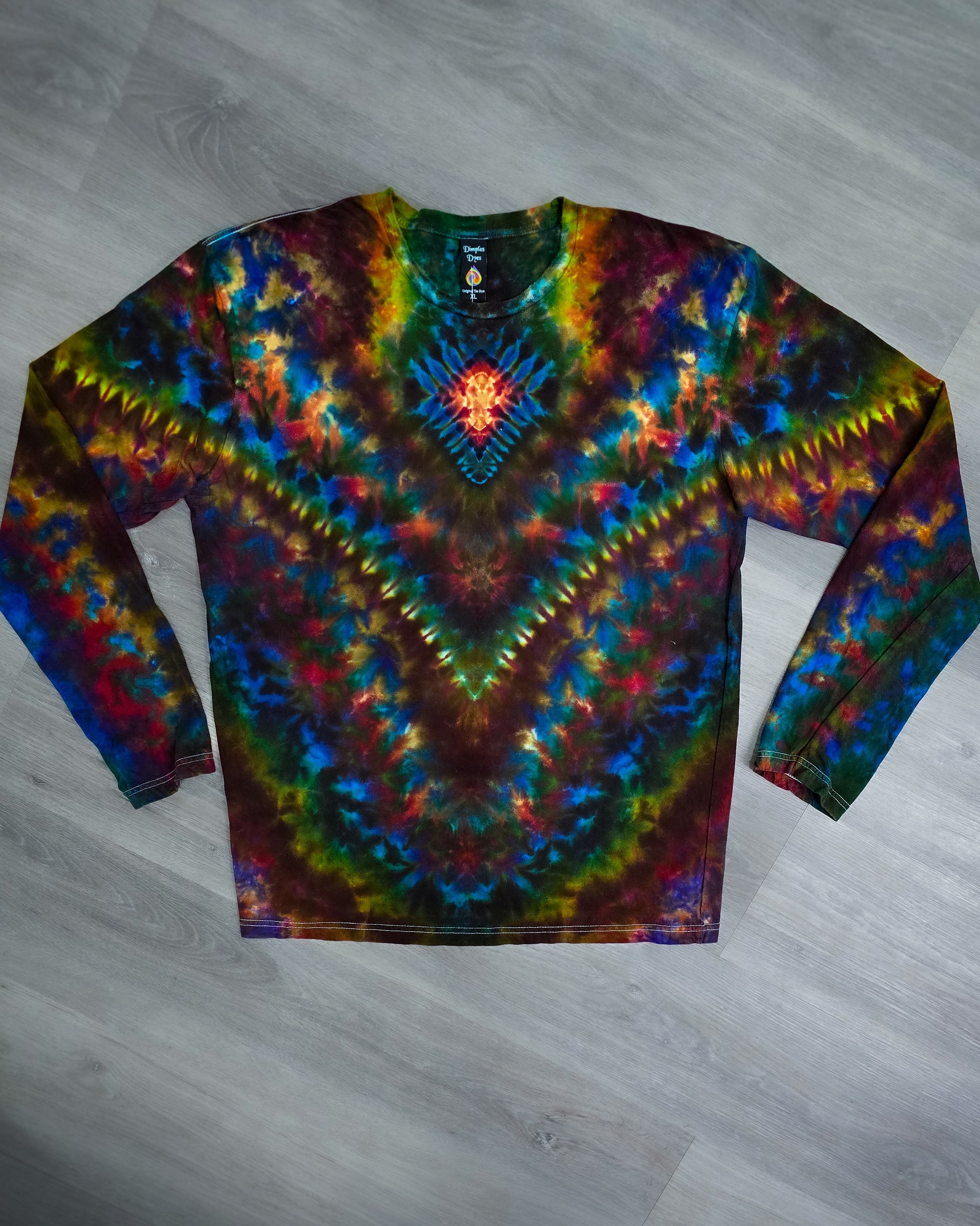 Earth Rainbow Diamond Adult Long Sleeve Tee – Dimple