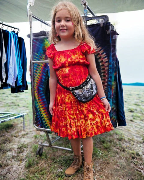 S or M Tangerine Dream Kids Flutter Sleeve Dress
