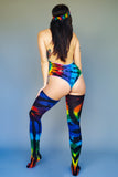 Midnight Rainbow One Piece Suit SMALL or XLARGE