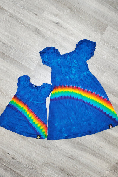 XLarge Rainbow Sky Girls Peasant Dress