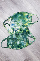 Green Camo Tie Dyed Face Mask