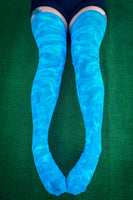 Ocean Blue Thigh High Socks