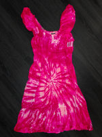 Hot Pink Swirl Girls Flutter Sleeve Dress