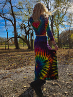 Midnight Rainbow Swirl Jersey Knit Maxi Skirt MEDIUM