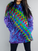 Violet Adult 3XL Rainbow Pullover Hooded Sweatshirt
