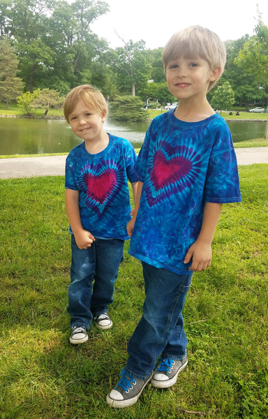 Kids Bright Blue Heart T-Shirt